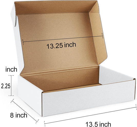 Premium quality 13.5X8X2.25 inch self-lock white laminated 3ply corrugated box Pack of - 3