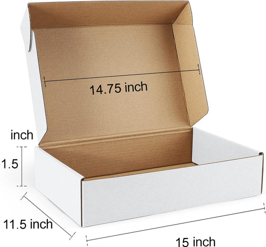 Premium quality 15X11.5X1.5 inch self-lock white laminated 3ply corrugated box Pack of - 3