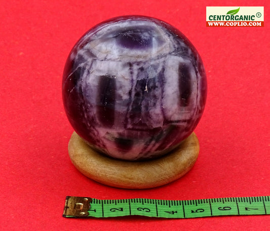 Centorganic Amethyst Sphere Ball, Natural Amethyst Crystal Polished Stones, Polished Reiki Crystal Ball, Amethyst Healing Globe, Reiki semi-precious Stones Crystal 50mm Size (250-300 Gm Weight)