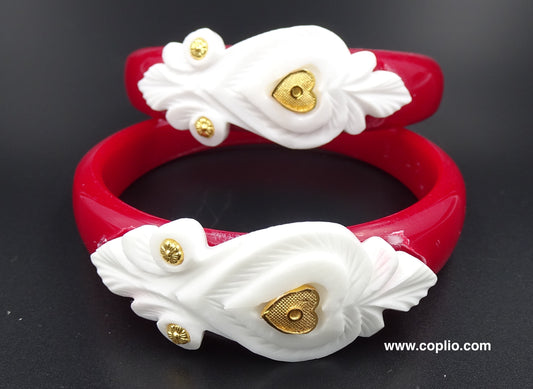 Centorganic Sankha Mukh Bonded on Pola Bangle for Women. (Design code: SPPAS51)