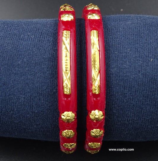 Red Pola Bangle, Gold Plated, Design: 8MM4S