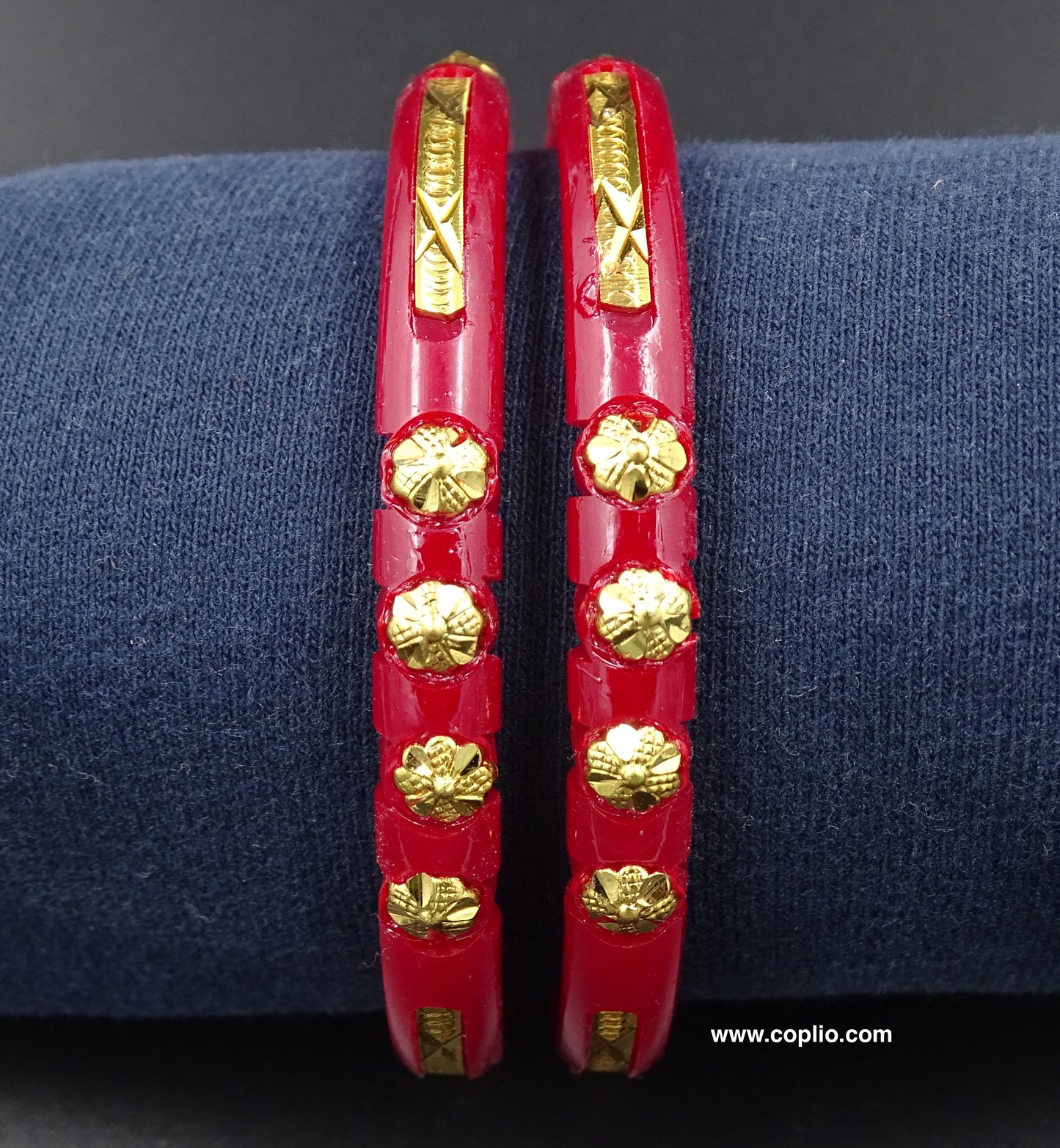 Red Pola Bangle, Gold Plated, Design: 8MM4S