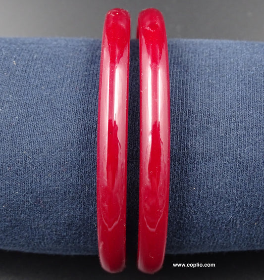 Traditional Bengali Plain Pola Bangle, Dark Red (Thickness 7mm)