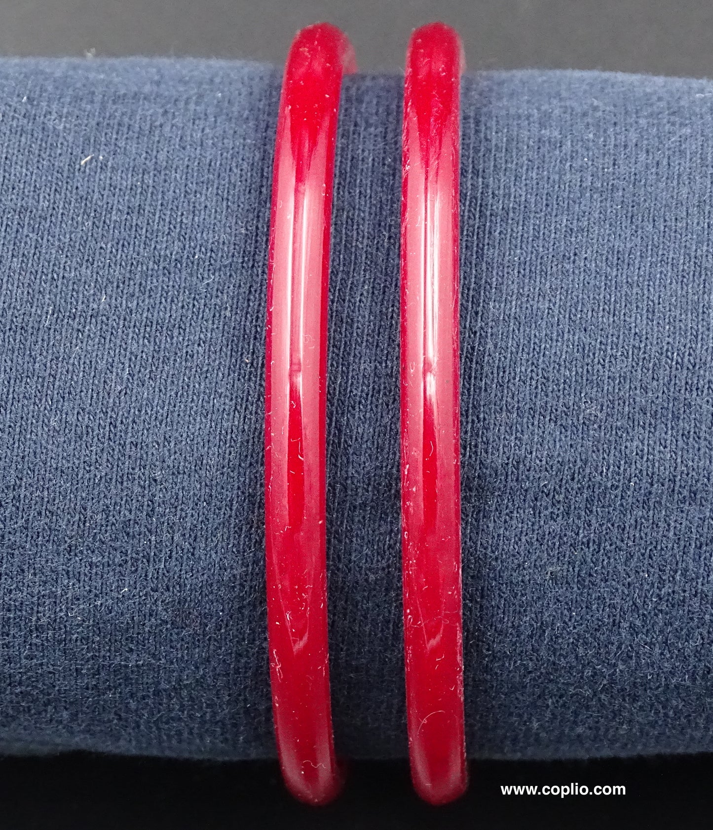 Traditional Bengali Plain Pola Bangle, Dark Red (Thickness 5mm)