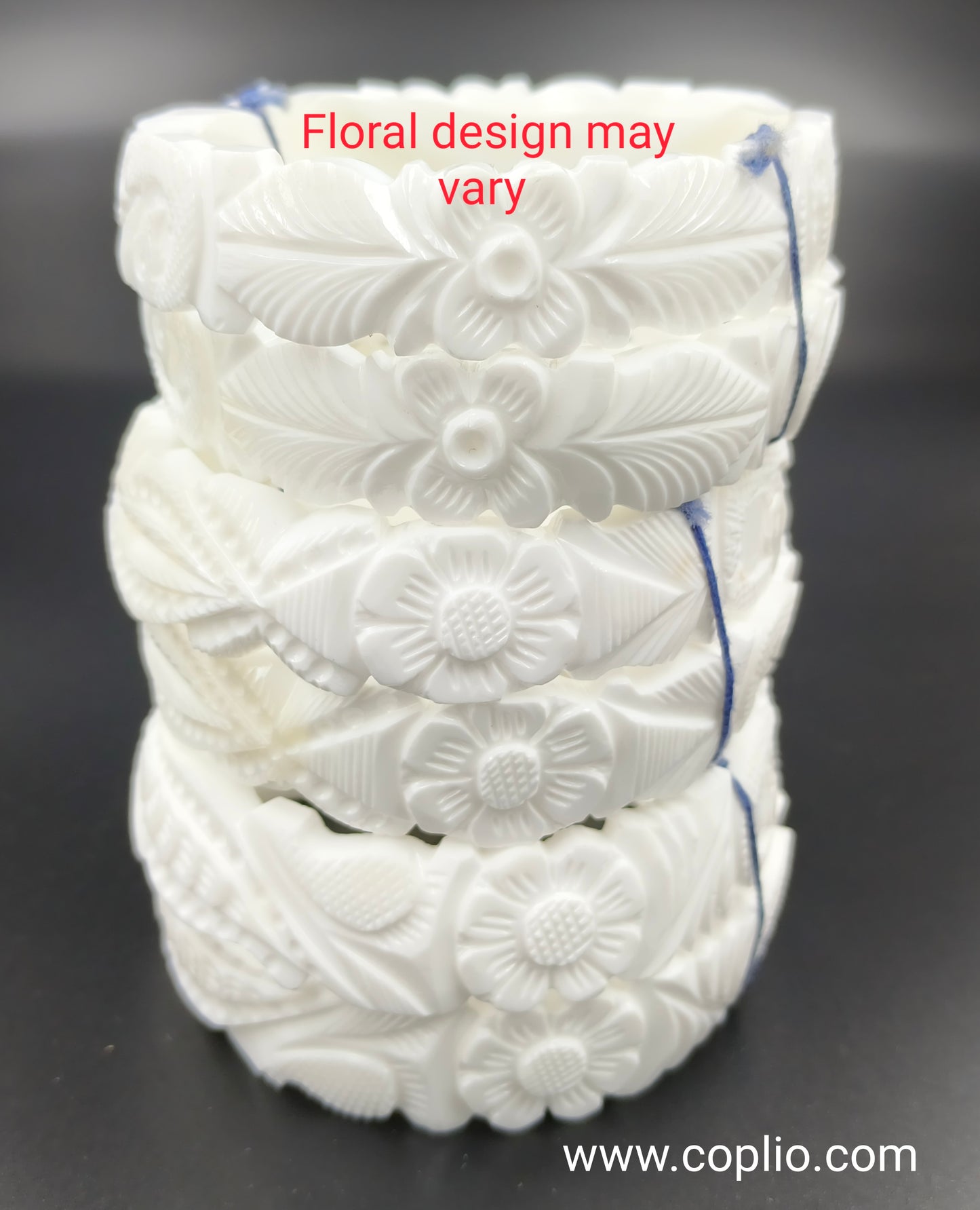 Centorganic Mota Sakha Bangle for women, Floral with Peacock Design, One pair of thick conch shell bangle (Design Code: CMS04)