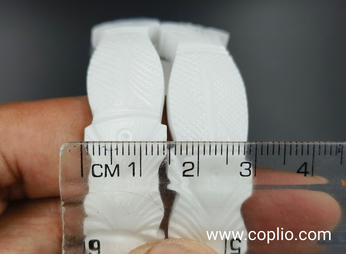 Centorganic Mota Sakha Bangle for women, Full Fish and Peacock Design, One pair of thick conch shell bangle (Design Code: CMS08)