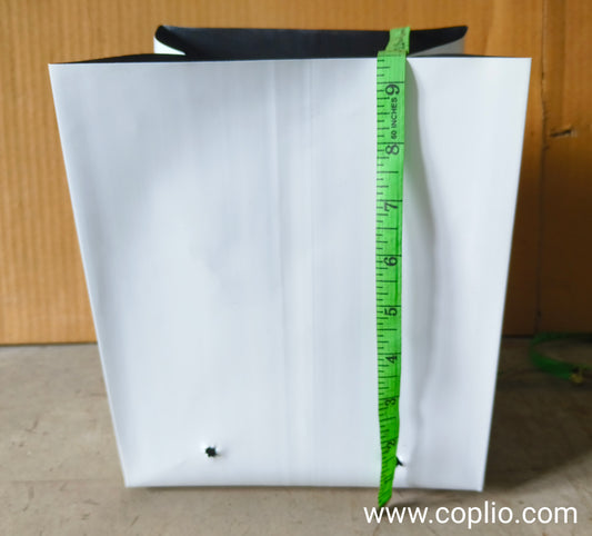 Realplant UV Treated Poly Grow Bag 7x9 inch for Terrace Gardening, White Outside Black Inside, Thick long lasting (pack of 5)