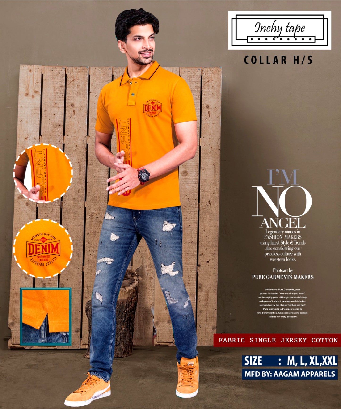 Men's 100% Cotton Collar T shirts | Half Sleeves | Regular Fit | Premium Quality