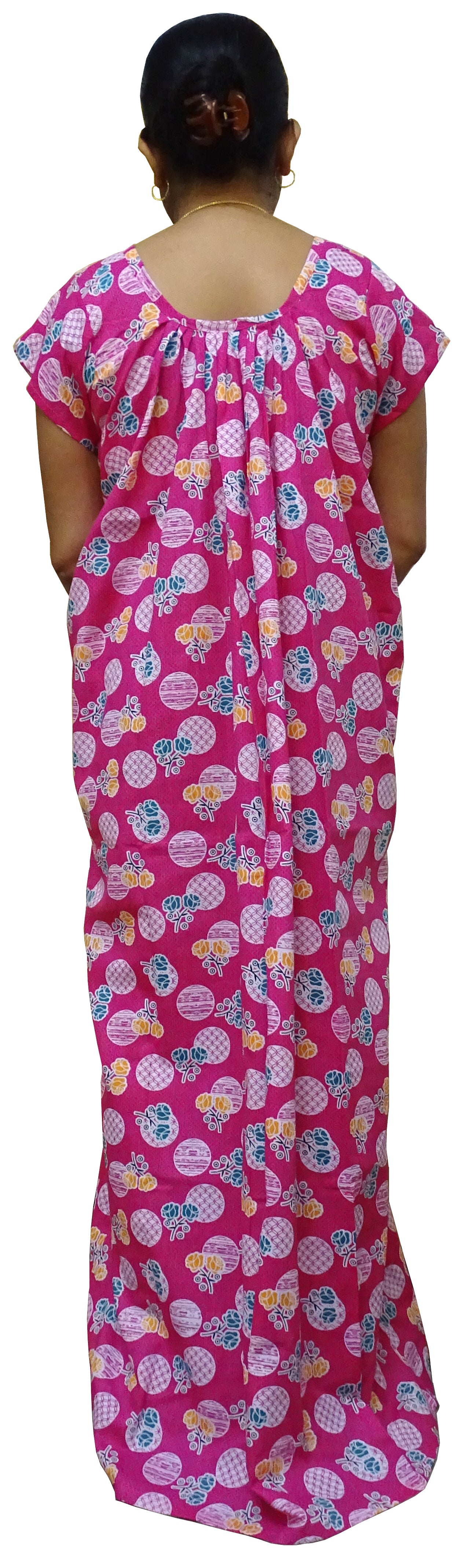 Nighty for Women Cotton Printed, Free Size, Pink Colour (Pack of 1)