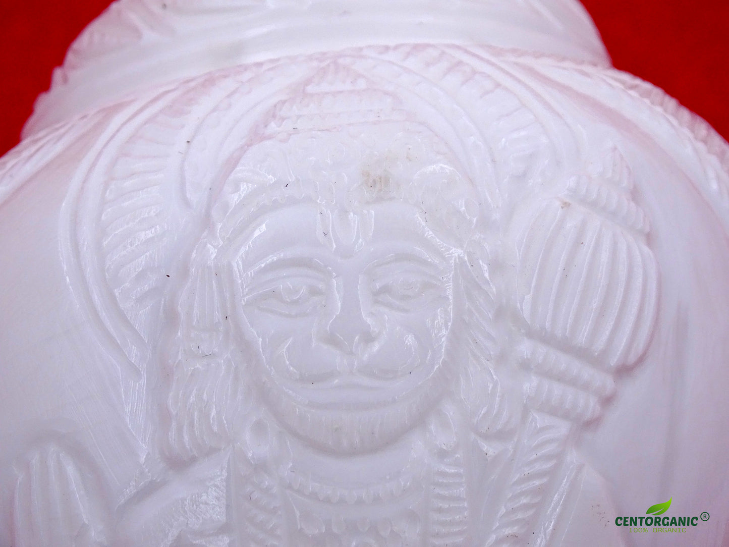 Centorganic Original Shankh Hanuman Ji Murti carving, Beautiful Handicraft big Carving Blowing Shankh, Natural Conch Shell Horn Rare Collectibles (22 CM, 1200 GRAMS)