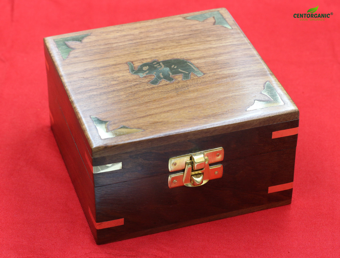 Centorganic Chura sankha pola bangles for women, 1 pair of sankha, 1 pair of red pola, 2 iron noa, with free wooden jewellery box. (Design code: CSBM05)