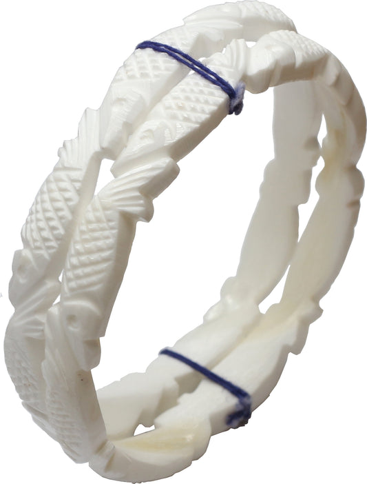 Centorganic Cutting Design sankha pola bangles for women, 1 pair of sankha, 1 pair of red pola, 2 iron noa, with free wooden jewellery box. (Design code: CSBM03)