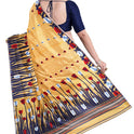 Dhakai Soft Jamdani Bengal saree for women Light Brown Colour All Over Tulip weaving Design
