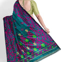 Dhakai Soft Jamdani Bengal saree for women Dark Green and Pink colour combination, All Over Weaving Design Lota Pata Phool