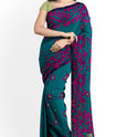 Dhakai Soft Jamdani Bengal saree for women Dark Green and Pink colour combination, All Over Weaving Design Lota Pata Phool
