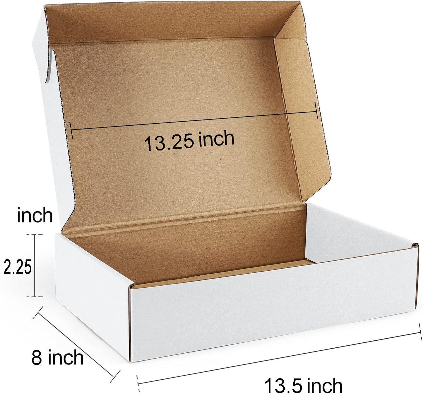 Premium quality 13.5X8X2.25 inch self-lock white laminated 3ply corrugated box Pack of - 3