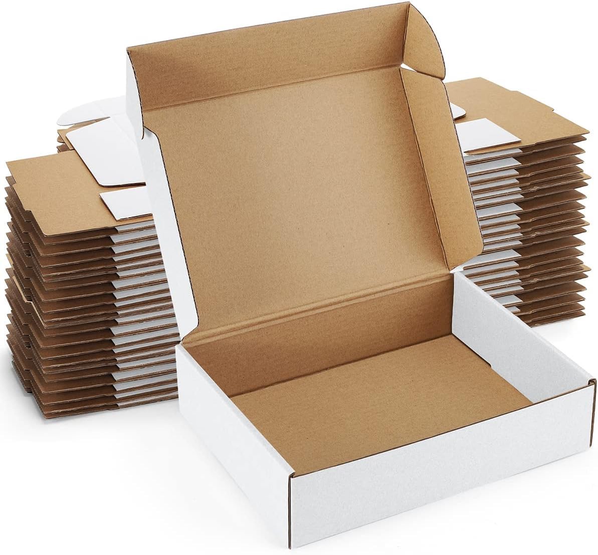 Premium quality 13.5X8X2.25 inch self-lock white laminated 3ply corrugated box Pack of - 3