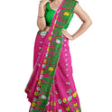 Dhakai Soft Jamdani Bengal saree for women pink colour, All Over Tulip weaving Design