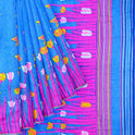 Dhakai Soft Jamdani Bengal saree for women sky blue colour, All Over Tulip weaving Design