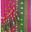 Dhakai Soft Jamdani Bengal saree for women pink colour, All Over Tulip weaving Design