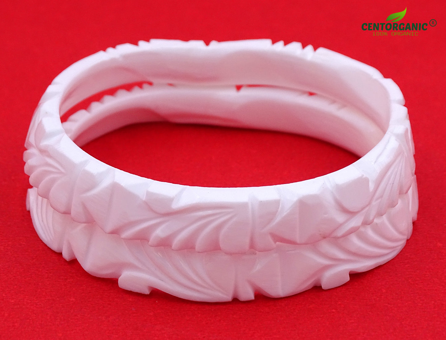 Centorganic Chur Sankha Pola bangles for women, a pair of original sankha and bengali pola (Design code: CSAPO83)