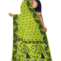 Dhakai Soft Jamdani Bengal saree for women Green Colour, All Over Weaving Botgach Design