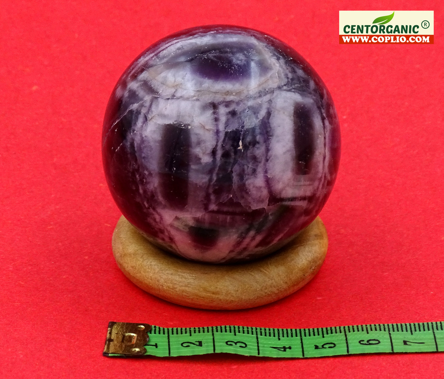 Centorganic Amethyst Sphere Ball, Natural Amethyst Crystal Polished Stones, Polished Reiki Crystal Ball, Amethyst Healing Globe, Reiki semi-precious Stones Crystal 50mm Size (250-300 Gm Weight)
