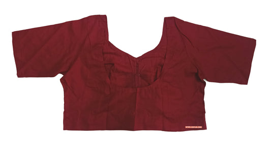 XYZ Earth Fashion Women's Blouse Rubia Soft Cotton, Half Sleeve, Readymade, Round Neck, Front Hook, Maroon Colour.