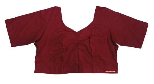 XYZ Earth Fashion Women's Blouse Rubia Soft Cotton, Half Sleeve, Readymade, Round Neck, Front Hook, Maroon Colour.