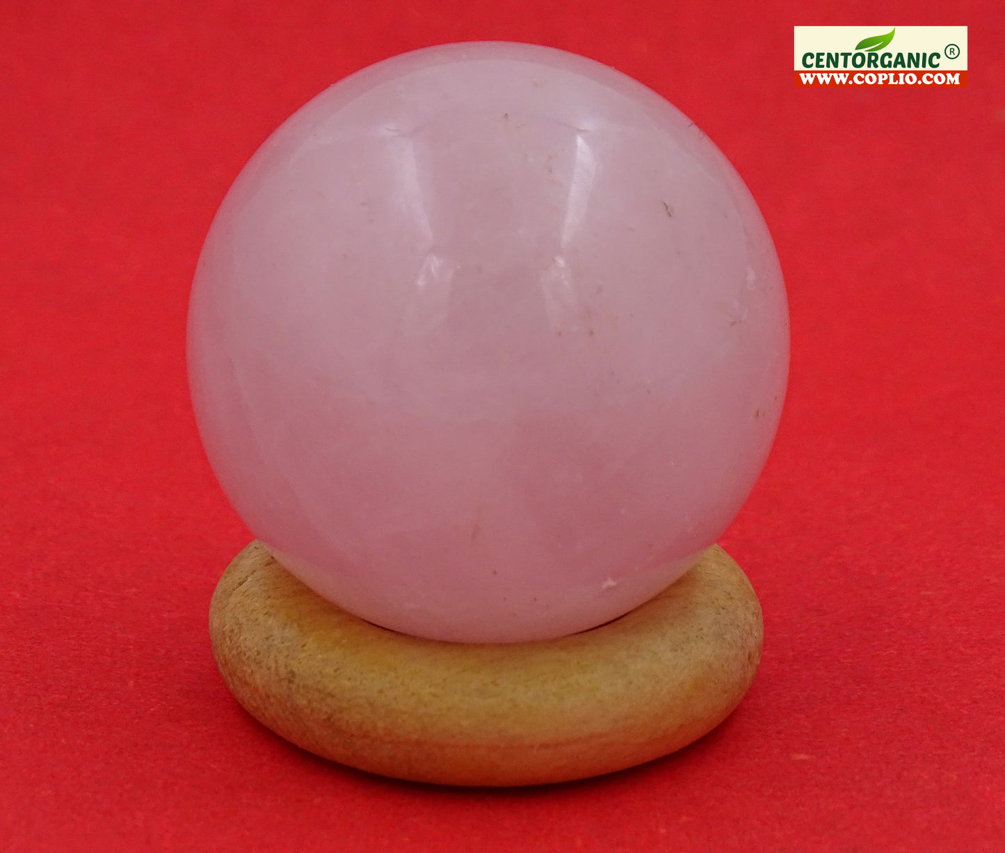 Centorganic Sphatik Rose Quartz Crystal Healing Sphere Ball, Natural Rose Quartz Reiki semi-precious Stones Crystal 40mm Size (100-150 Gm Weight)