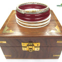 Centorganic sankha pola bangles for women, 1 pair of original sankha and red pola, 1 Sabitri and Iron noa, with free wooden jewellery box. (Design code: CSBM21)