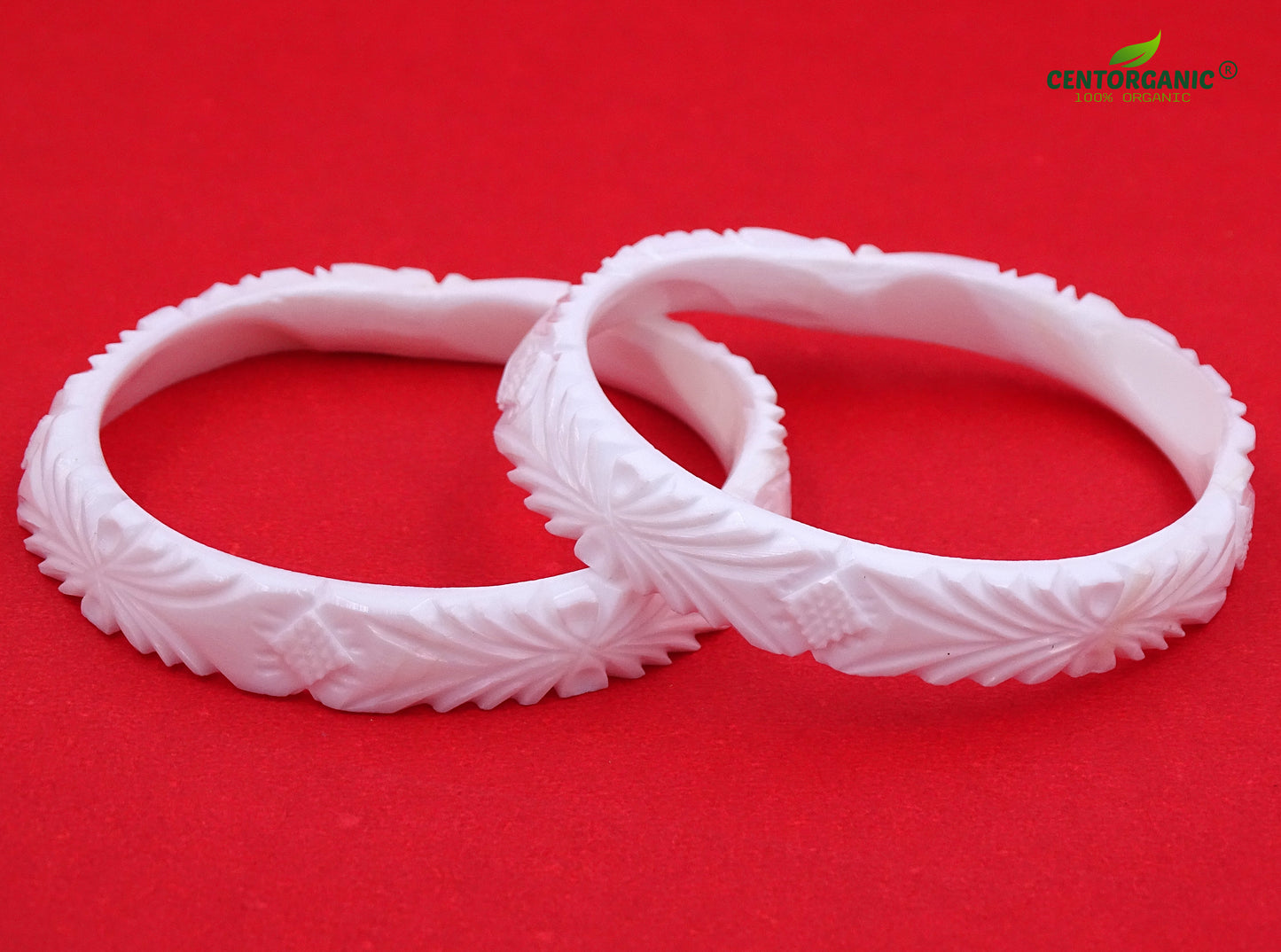 Centorganic Chur Sankha Pola bangles for women, a pair of original sankha and bengali pola (Design code: CSAPO84)