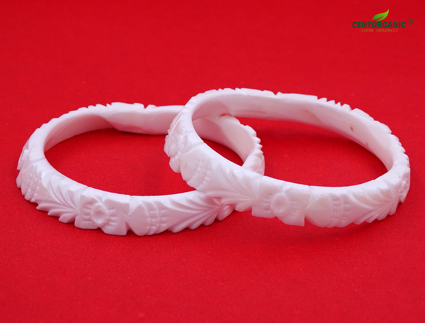 Centorganic Chur Sankha Pola bangles for women, a pair of original sankha and bengali pola (Design code: CSAPO81)