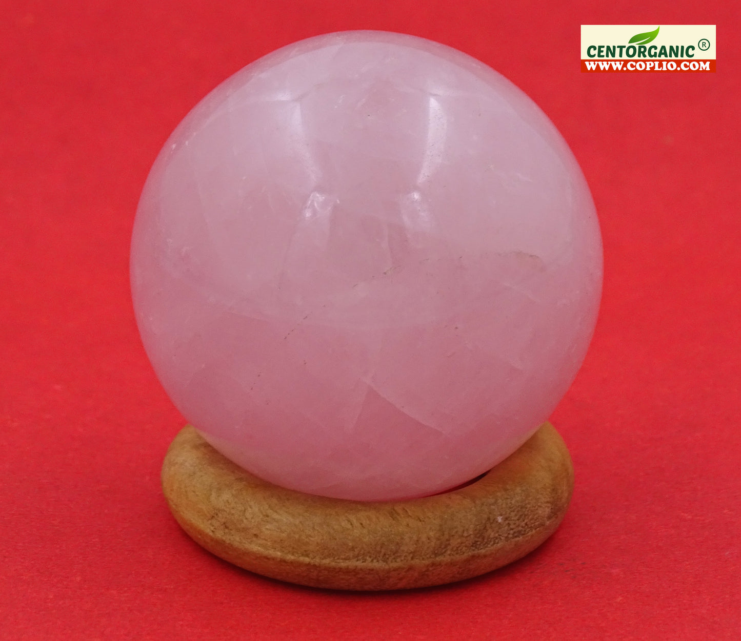 Centorganic Sphatik Rose Quartz Crystal Healing Sphere Ball, Natural Rose Quartz Reiki semi-precious Stones Crystal 50 mm Size (200-250 Gm Weight)