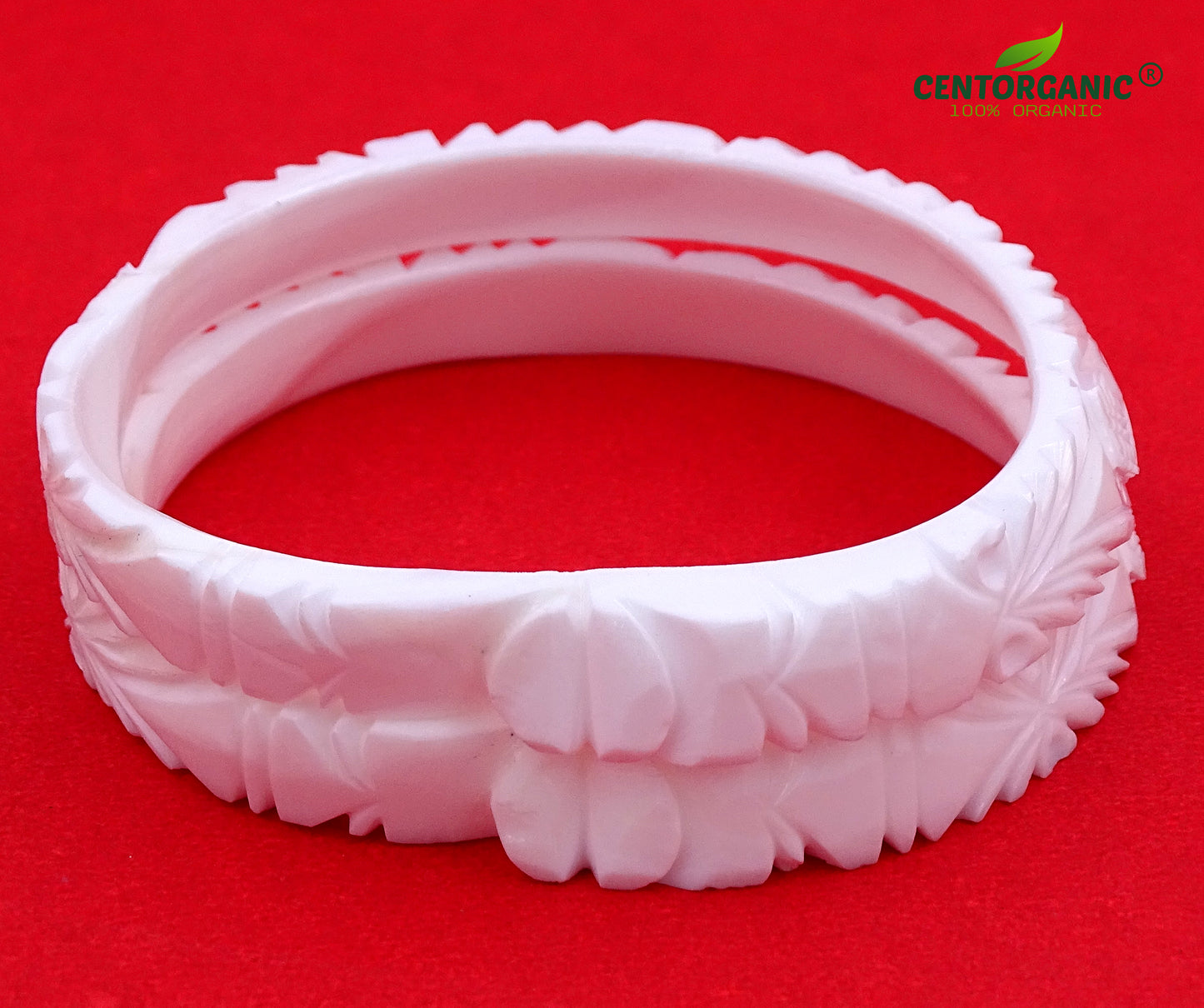 Centorganic Chur Sankha Pola bangles for women, a pair of original sankha and bengali pola (Design code: CSAPO84)