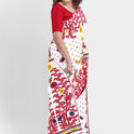 Dhakai Soft Jamdani Bengal saree for women White and Red Combination, All over Floral Design