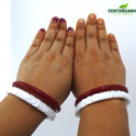 Centorganic Chur Sankha Pola bangles for women, a pair of original sankha and bengali pola (Design code: CSAPO81)