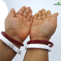 Centorganic Chur Sankha Pola bangles for women, a pair of original sankha and bengali pola (Design code: CSAPO84)