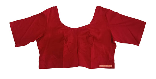 XYZ Earth Fashion Women's Blouse Rubia Soft Cotton, Half Sleeve, Readymade, Round Neck, Front Hook, Red colour.