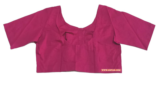 XYZ Earth Fashion Women's Blouse Rubia Soft Cotton, Half Sleeve, Readymade, Round Neck, Front Hook, Magenta Pink colour.