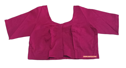 XYZ Earth Fashion Women's Blouse Rubia Soft Cotton, Half Sleeve, Readymade, Round Neck, Front Hook, Magenta Pink colour.