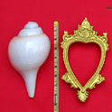 Centorganic Blowing Shankh for Pooja Original Conch Shell with Brass Stand (8 Inch, Very Big)