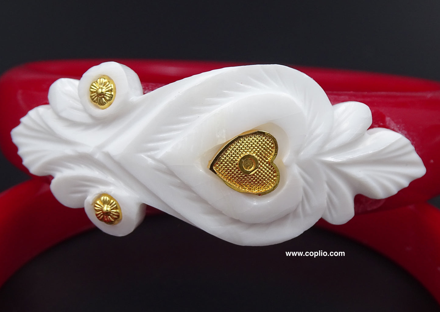 Centorganic Sankha Mukh Bonded on Pola Bangle for Women. (Design code: SPPAS51)