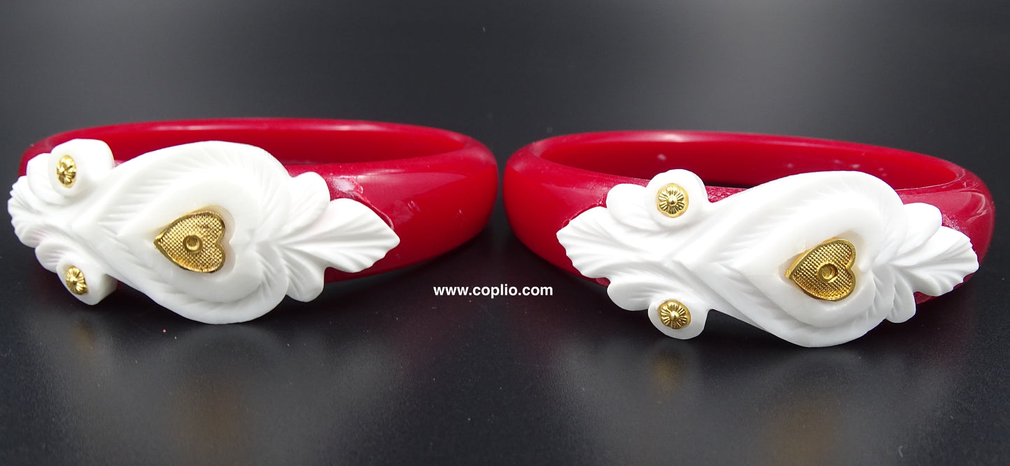 Centorganic Sankha Mukh Bonded on Pola Bangle for Women. (Design code: SPPAS51)