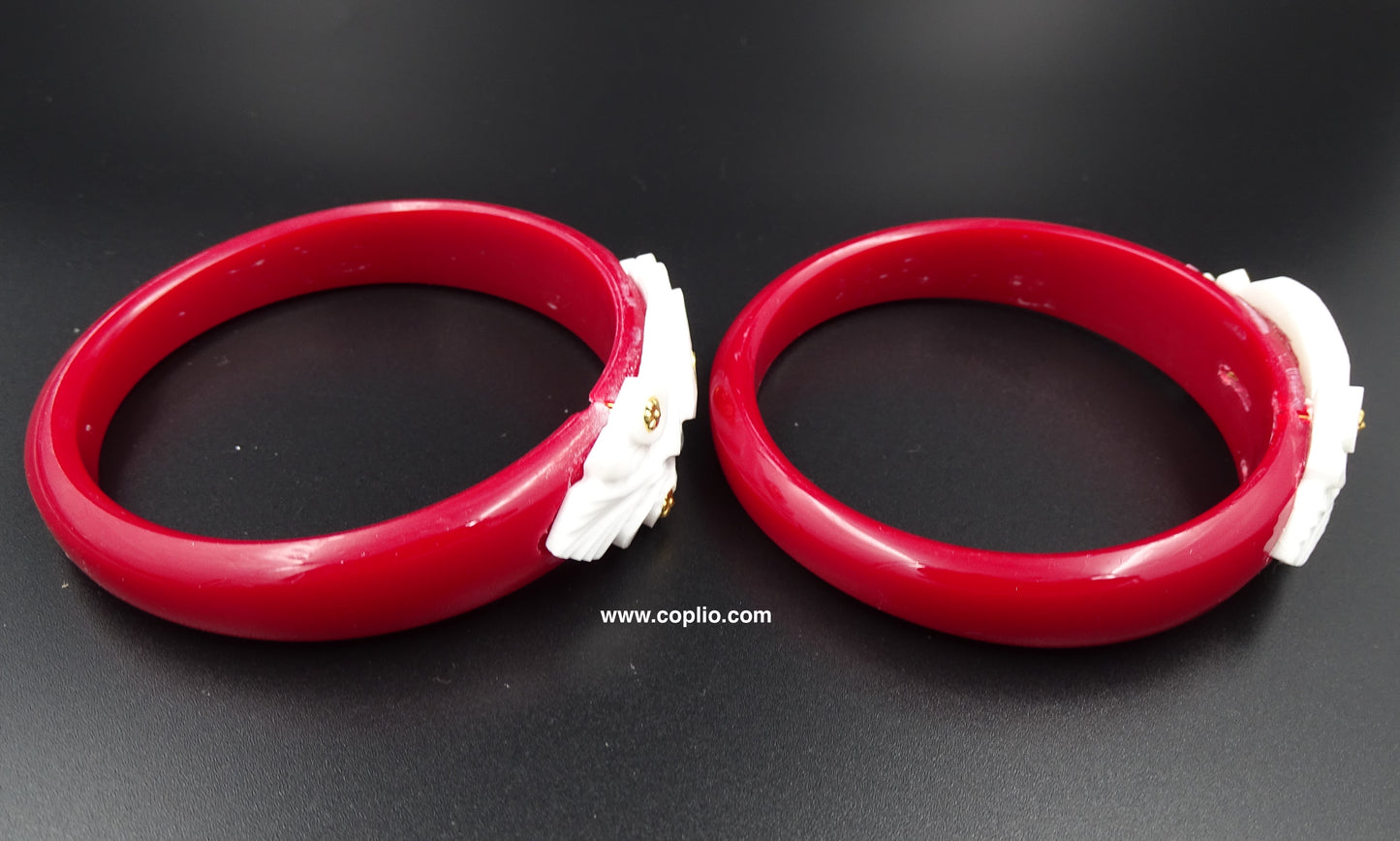 Centorganic Sankha Mukh Bonded on Pola Bangle for Women. (Design code: SPPAS51)