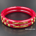 Red Pola Bangle, Gold Plated, Design: 8MM4S