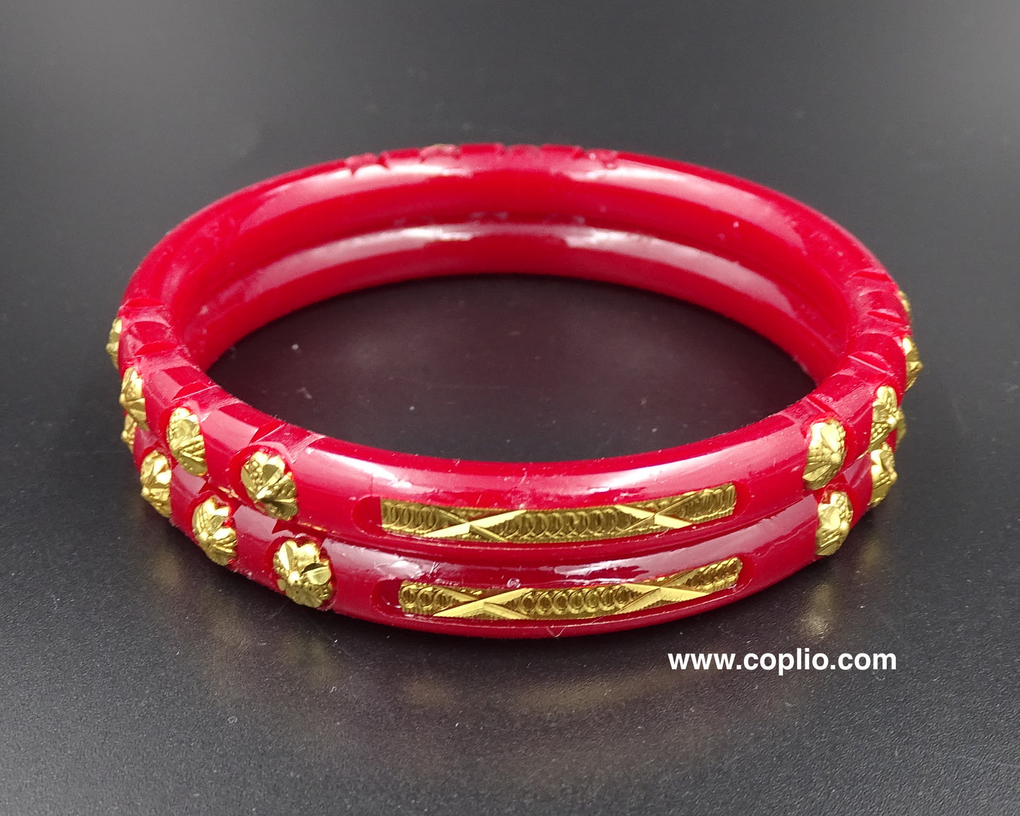 Red Pola Bangle, Gold Plated, Design: 8MM4S