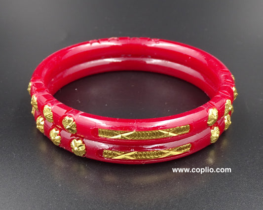 Red Pola Bangle, Gold Plated, Design: 8MM4S