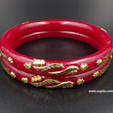 Red Pola Bangle Gold Plated, Design: 8MMSS