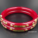 Red Pola Bangle Gold Plated, Design: 8MMSS